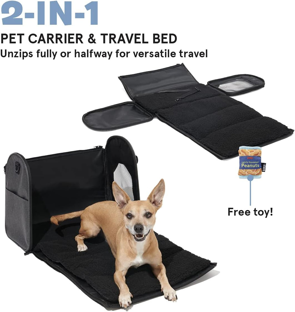 BarkBox Large Dog Travel Carrier – Airline Approved Bed + Toy
