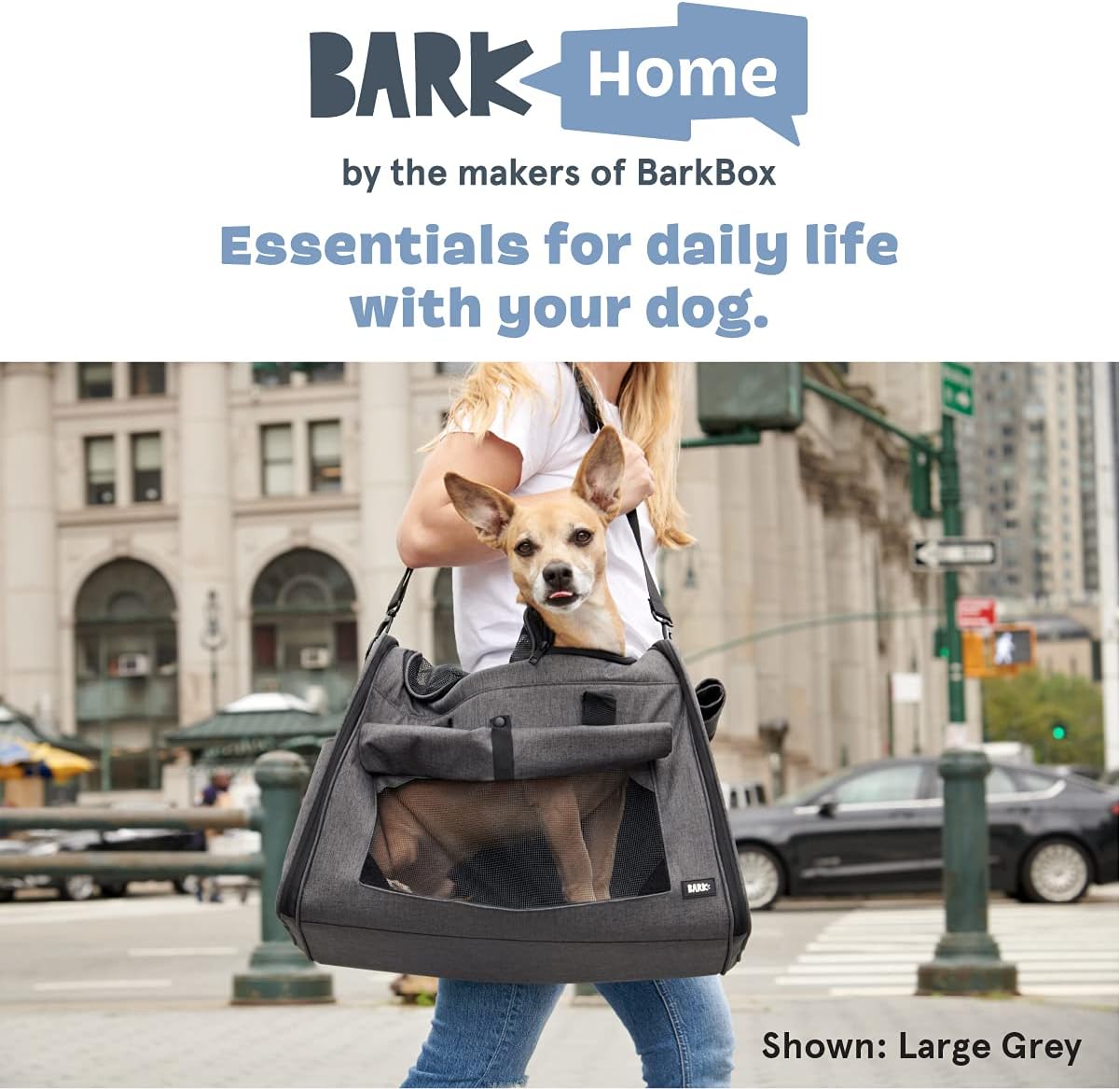 BarkBox Large Dog Travel Carrier – Airline Approved Bed + Toy