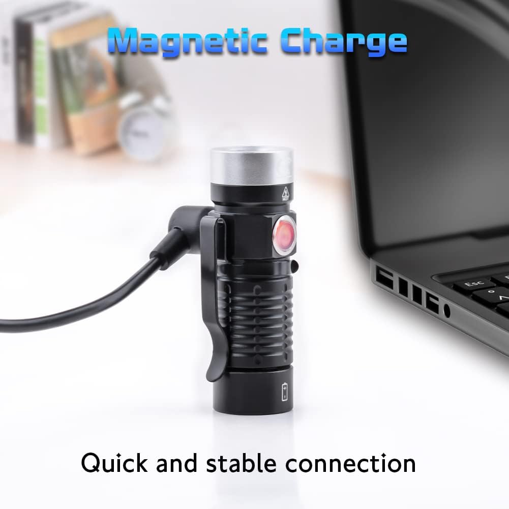 EDC Magnetic Rechargeable Tacticle Flashlight – 500 Lumens, Firearm Compatible