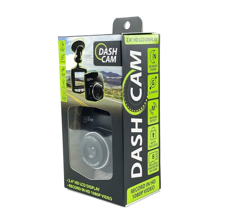 Gadget Gear 2.4" HD LCD Dash Cam – 1080p with Night Vision (8GB Card Included)