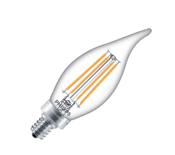 6pk Philips 4.5W Dimmable Candelabra Bulbs – Clear 2700K