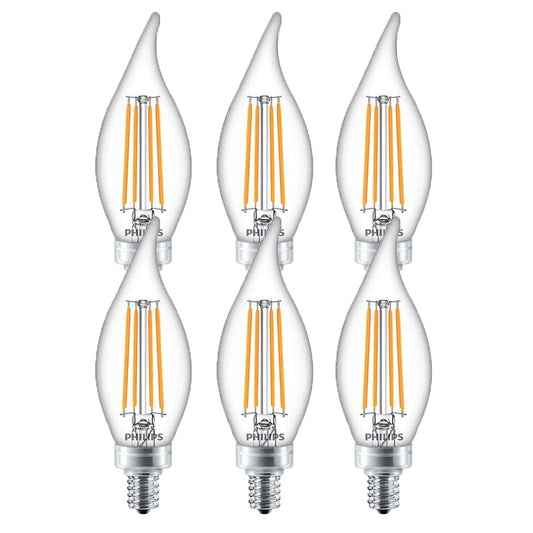 6pk Philips 4.5W Dimmable Candelabra Bulbs – Clear 2700K