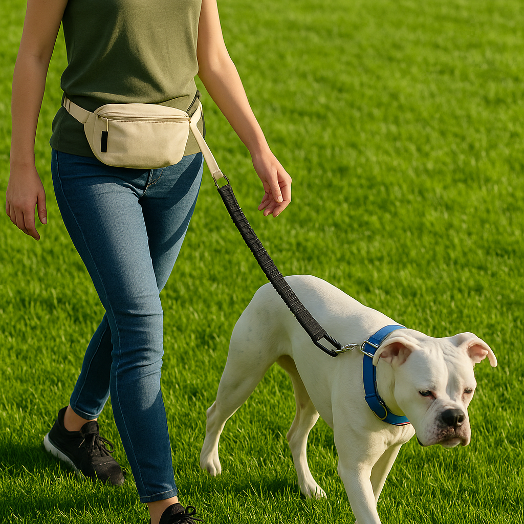 Hands-Free Adjustable Dog Leash with Waist Belt & Pouch