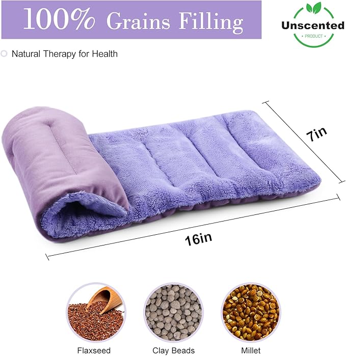 SuzziPad 7" x 16" Microwave Heating Pad – Flaxseed, Millet & Clay Beads