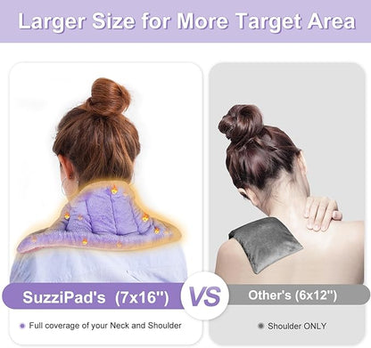 SuzziPad 7" x 16" Microwave Heating Pad – Flaxseed, Millet & Clay Beads