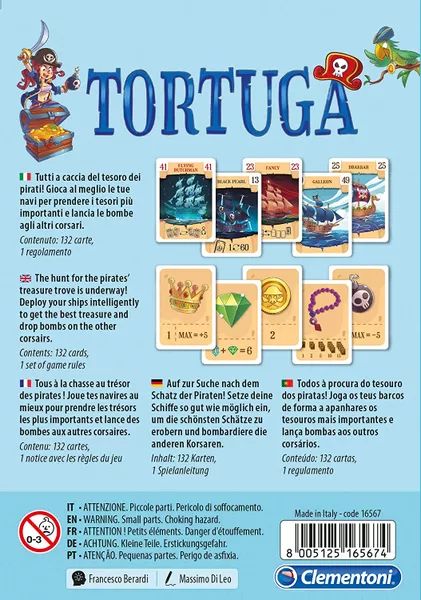 Clementoni Tortuga Pirate Card Game – Ships & Treasures Adventure