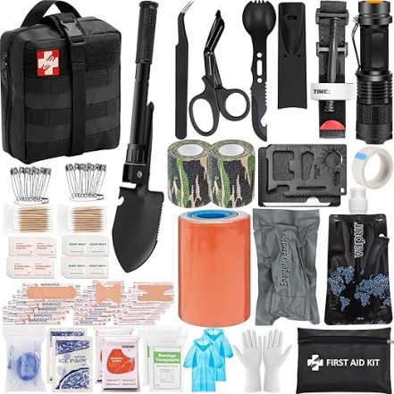 145-Piece Emergency Survival & First Aid Kit – Compact Outdoor Trauma Gear