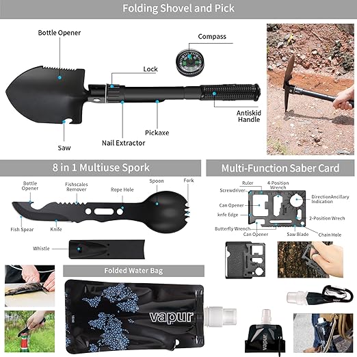 145-Piece Emergency Survival & First Aid Kit – Compact Outdoor Trauma Gear