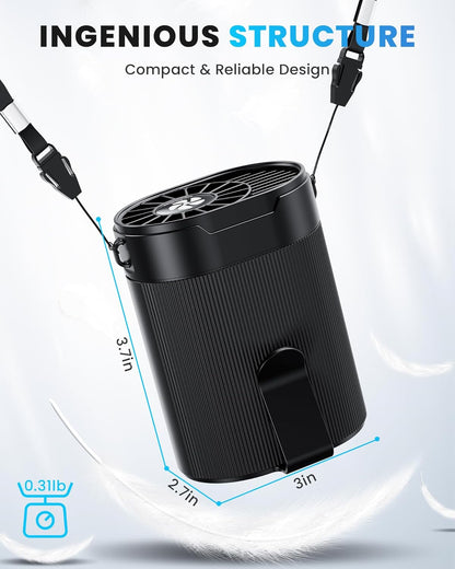 TEJINO Portable Waist Fan – 4 Speeds, Low Noise, Rechargeable