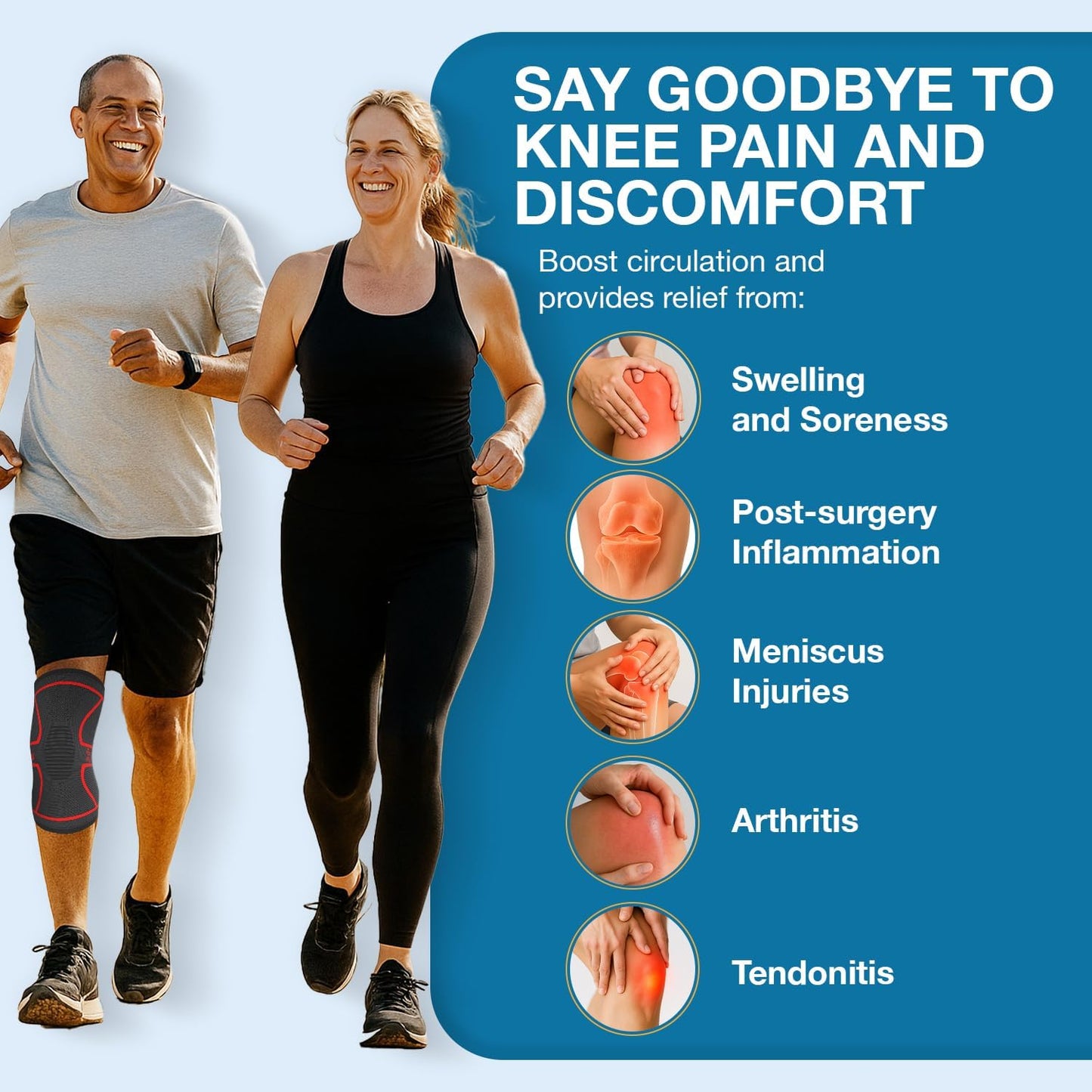 2pk UFlex Knee Compression Sleeves – Non-Slip Support for Sports & Recovery