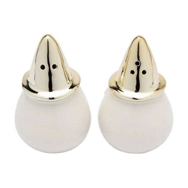 CounterArt Gnome Ceramic Salt & Pepper Shakers – Gold Hat, 3.5oz