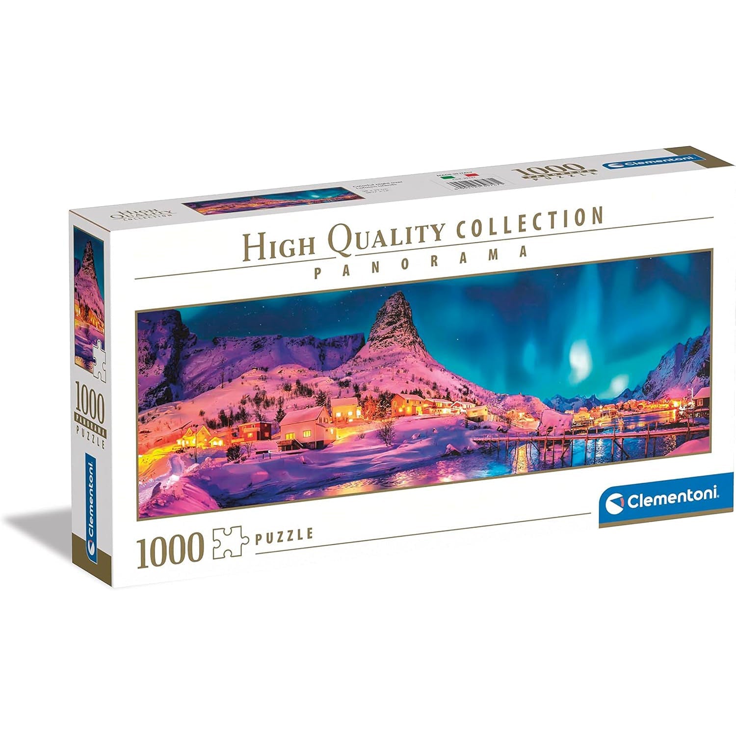 Clementoni 1000pc Panoramic Puzzle – Colorful Night Over Lofoten