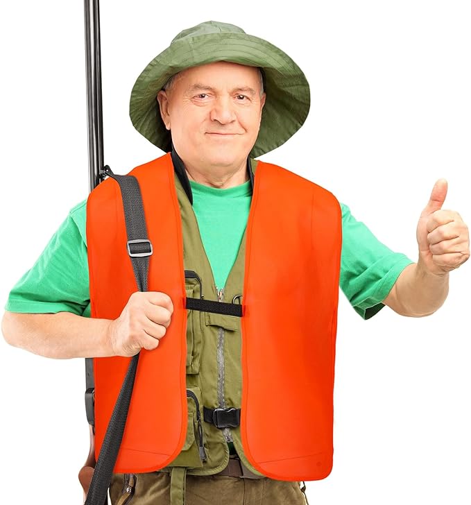 Adult Visibility Hunting Vest – Blaze Orange Safety Gear