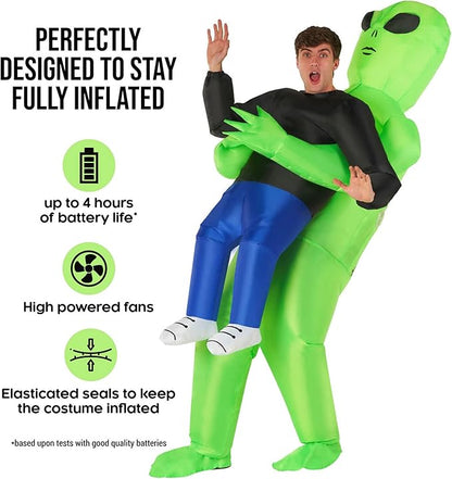 Alien Abduction Inflatable Costume – Adult One-Size with Fan