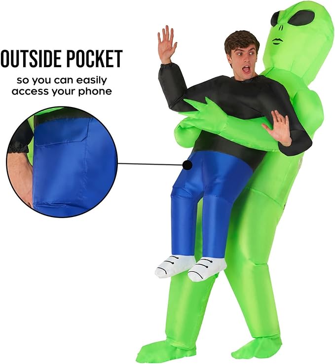 Alien Abduction Inflatable Costume – Adult One-Size with Fan