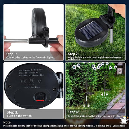 Scary Eyeballs Solar Pathway Lights – Waterproof with Flashing Modes - 4 Pack