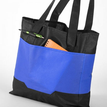 3pk Center Lane Pocket Tote Bag – Blue Reusable Shopping & Beach Bag