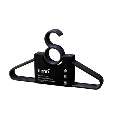 20pk Henri Hangers – Black Eco-Friendly Durable Clothes Hangers