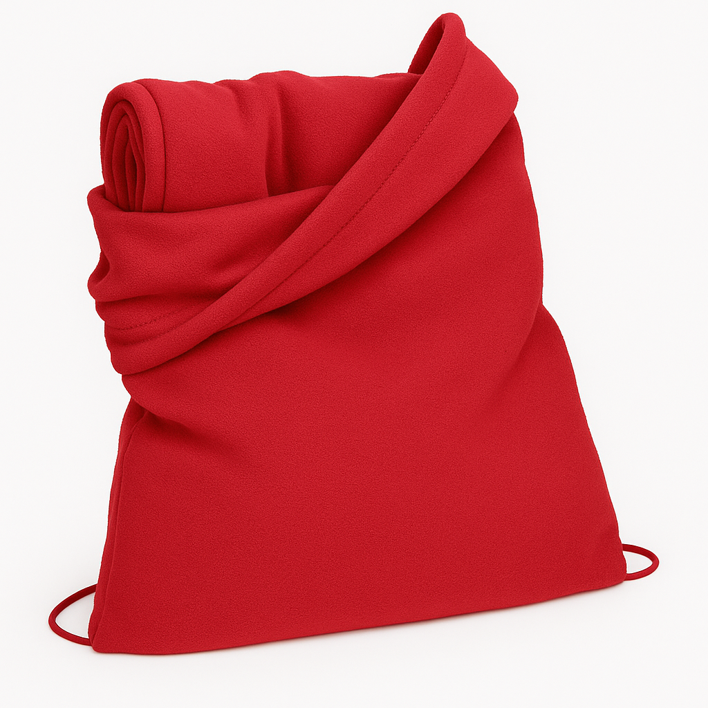 48″ x 52″ Fleece Blanket With Attached Drawstring Backpack For Travel