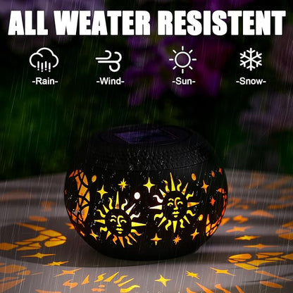 Solar Table Lantern – Waterproof with Flickering Flame Lighting