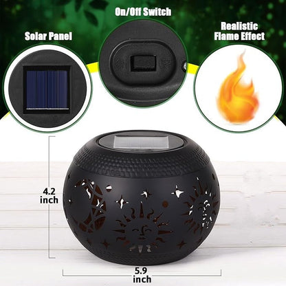 Solar Table Lantern – Waterproof with Flickering Flame Lighting