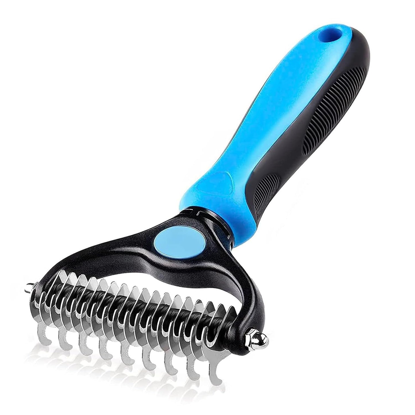 Deshedder Brush for Dogs & Cats – Double-Sided Undercoat Rake for Mats & Shedding