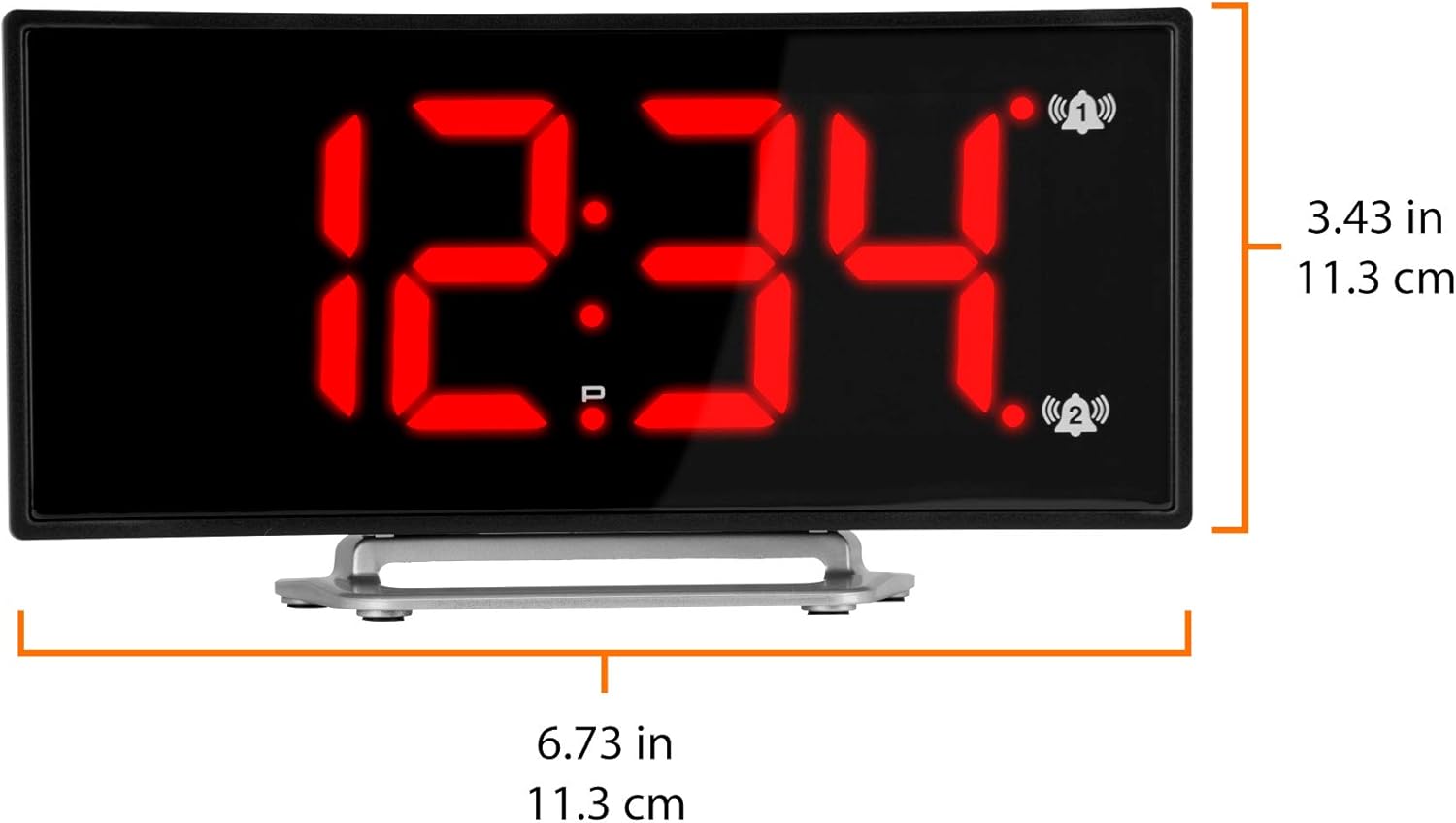 LED Alarm Clock with USB Charging – Modern Wedge Design with Snooze