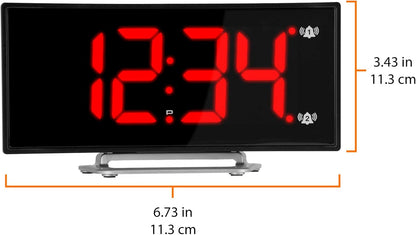 LED Alarm Clock with USB Charging – Modern Wedge Design with Snooze