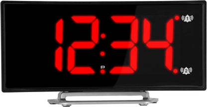 LED Alarm Clock with USB Charging – Modern Wedge Design with Snooze