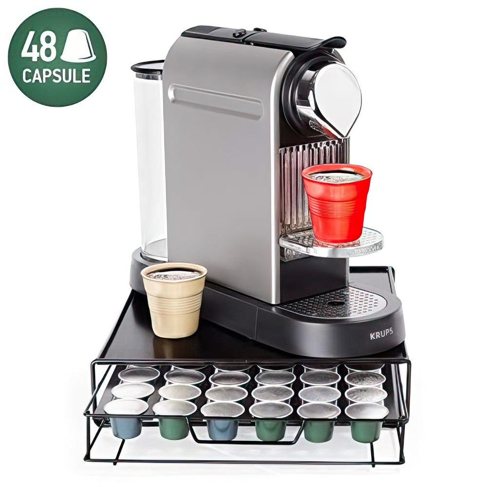 Tatkraft Aim Nespresso Coffee Pod Holder – 48 Capsule Storage Drawer