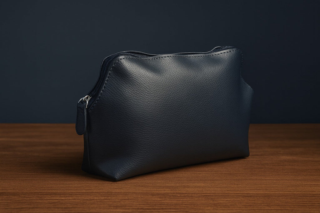 Accessory Pouch Case – Navy Blue Travel Bag with Zipper Closure