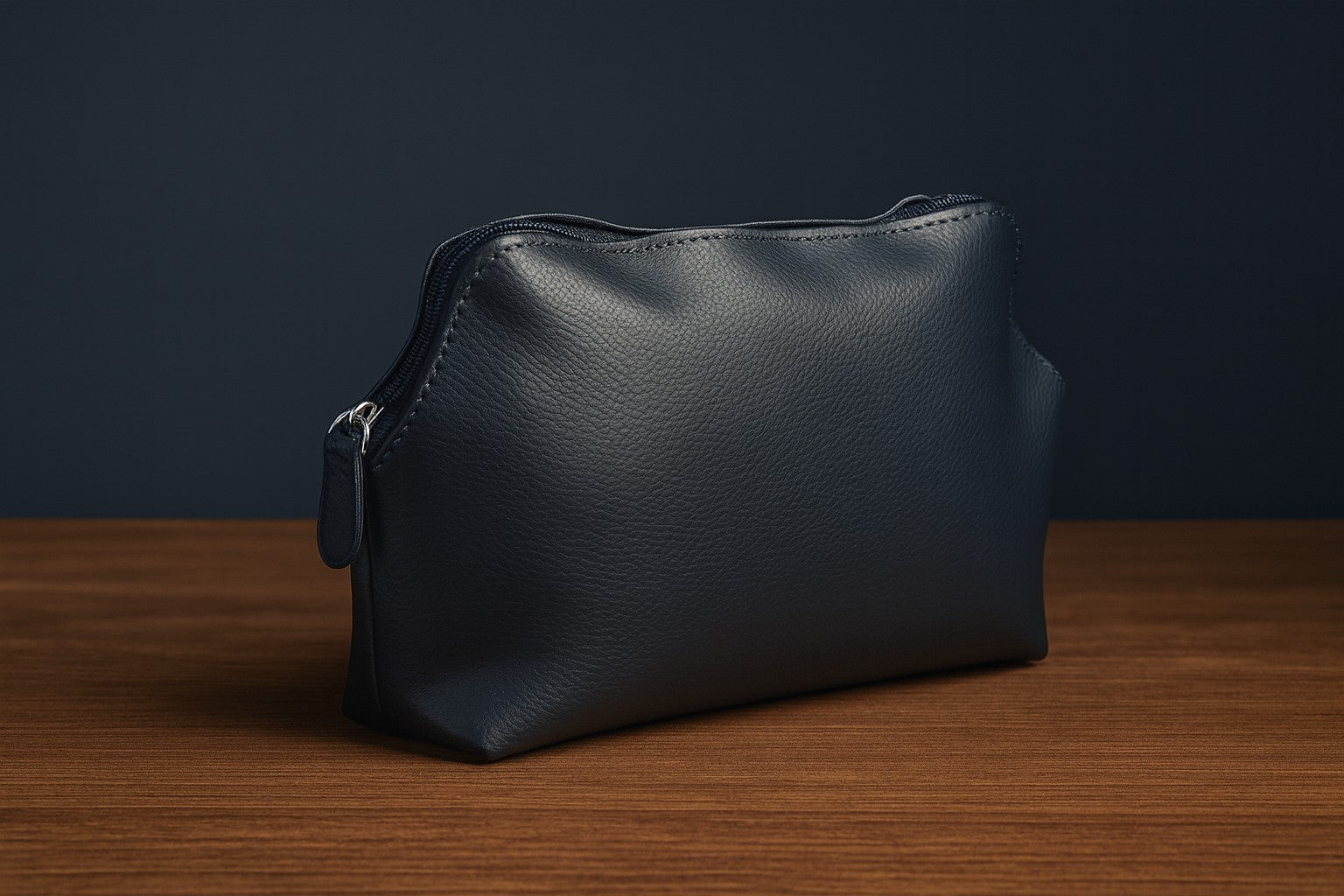 Accessory Pouch Case – Navy Blue Travel Bag with Zipper Closure