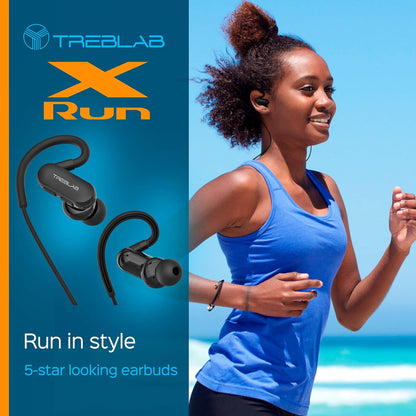 TREBLAB xRun Bluetooth Sports Headphones – Wireless Running Earbuds with Mic