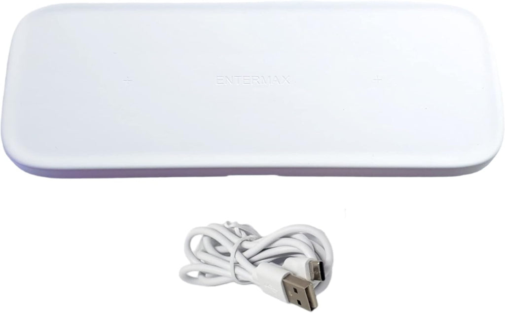 ENTERMAX Dual Wireless Charging Pad – 18W Fast Qi Charger for iPhone, Samsung & AirPods