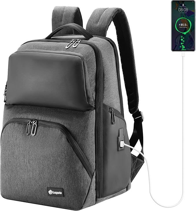 Business Laptop Backpack – Fits 17.3″ Computer – USB Charging Port & Water-Resistant Travel Bag