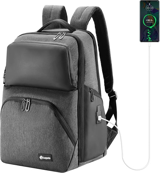 Business Laptop Backpack – Fits 17.3″ Computer – USB Charging Port & Water-Resistant Travel Bag