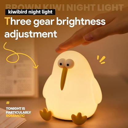Squishy Kiwi Bird Bedside Lamp – Rechargeable & Dimmable Night Light