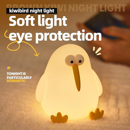 Squishy Kiwi Bird Bedside Lamp – Rechargeable & Dimmable Night Light