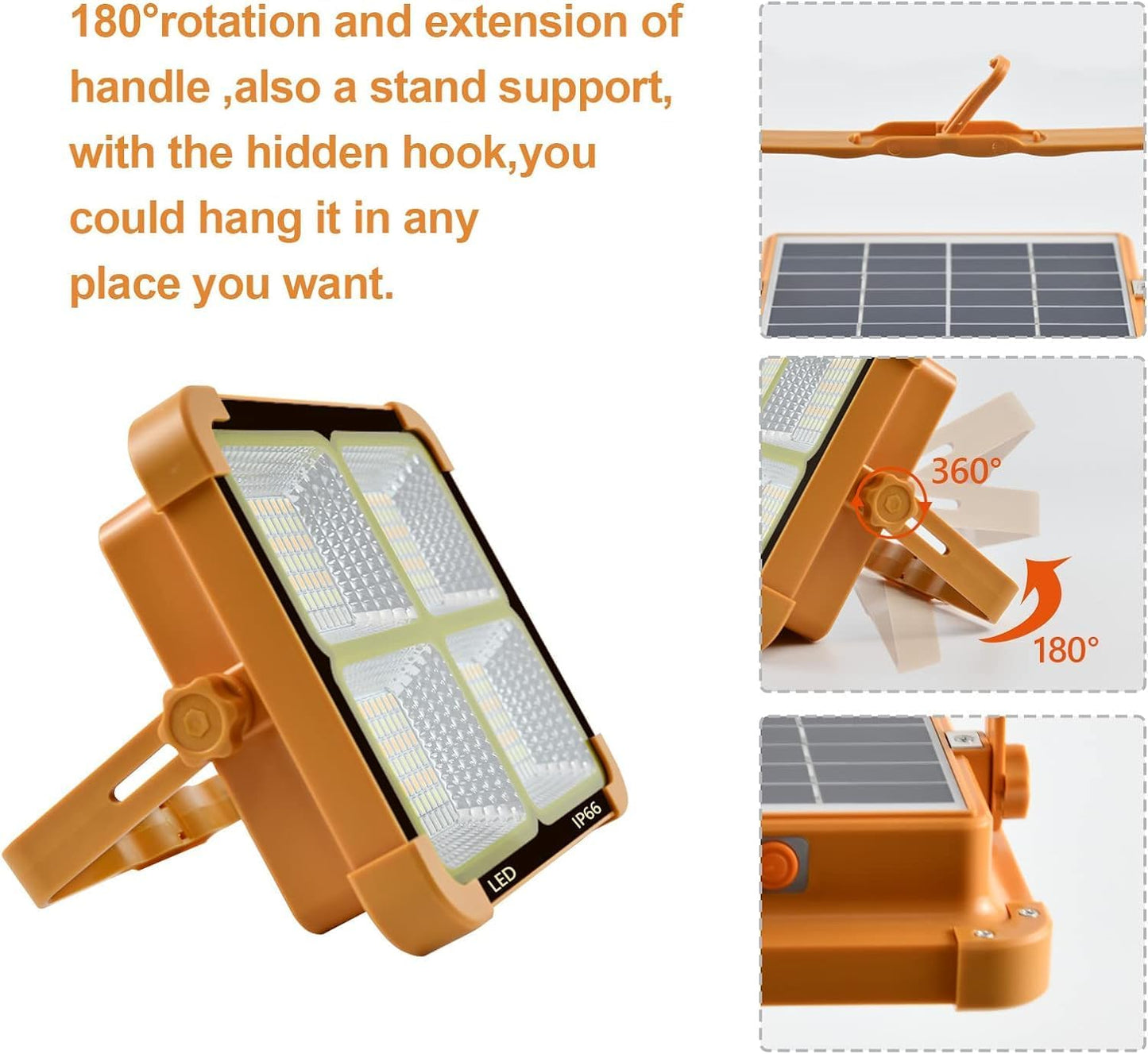 Portable LED Solar Work Light – 100W 10000LM Rechargeable Floodlight