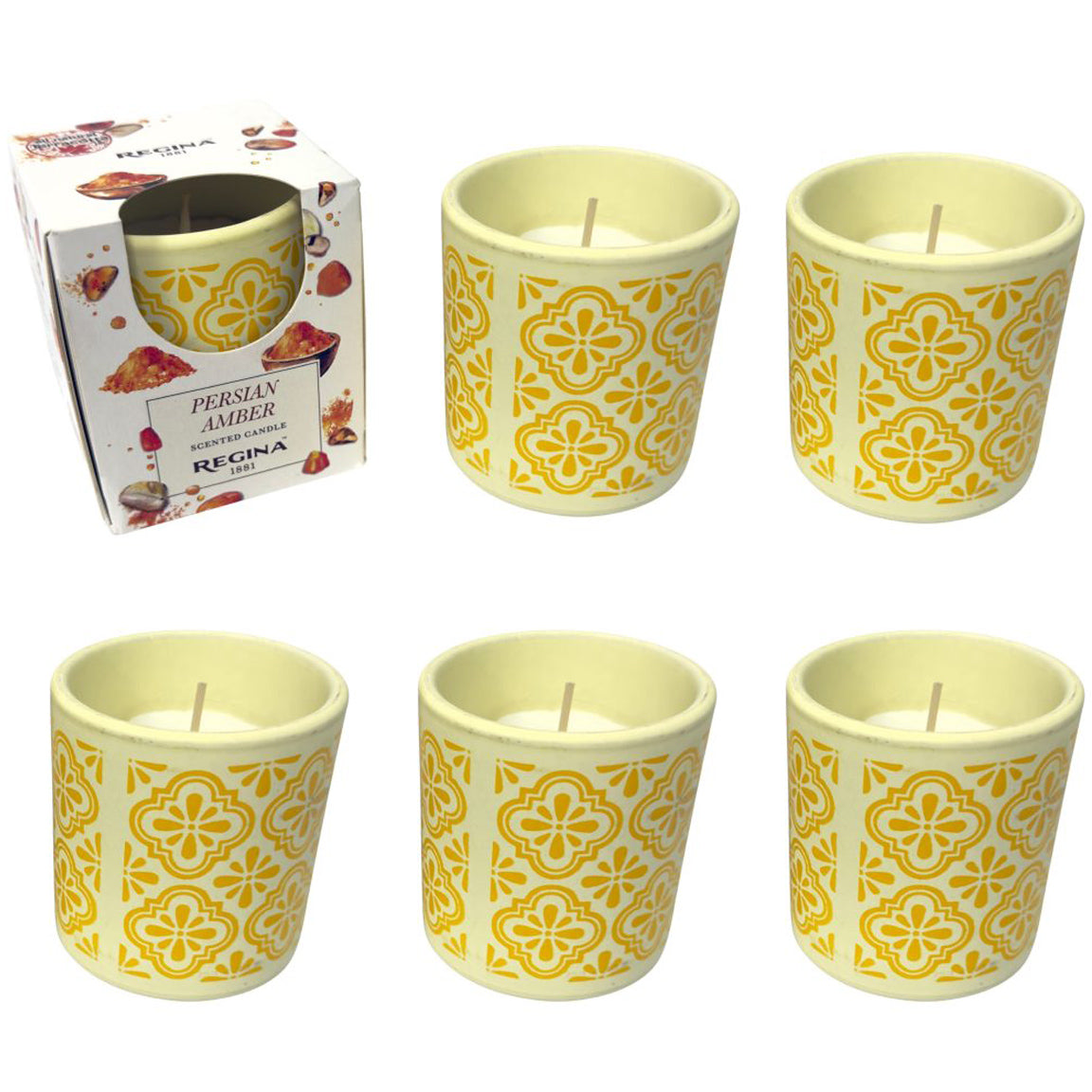 6pk Regina Scented Candle – 4.6 oz Terracotta Jar – Multiple Fragrances