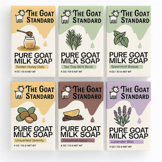 6pk The Goat Standard – Pure Goat Milk Soap 4 oz. – Choose Your Scent