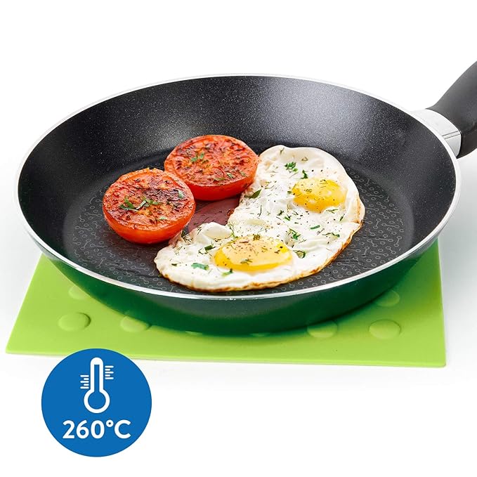 Set of 2 Silicone Pot Holders & Trivets – Heat Resistant Multifunctional Mats – Green