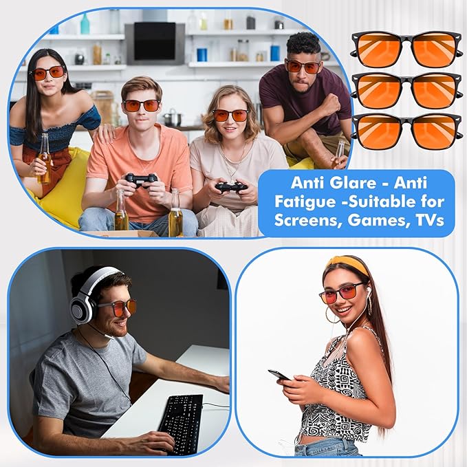 Blue Light Blocking Glasses – Anti-Fatigue Anti-Glare Screen Protection for Gaming & Computer Use