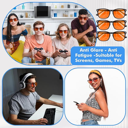 Blue Light Blocking Glasses – Anti-Fatigue Anti-Glare Screen Protection for Gaming & Computer Use