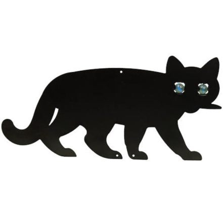 Scare Cat Garden Pest Deterrent – 14" Black Metal with Reflective Eyes