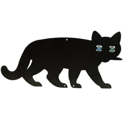Scare Cat Garden Pest Deterrent – 14" Black Metal with Reflective Eyes