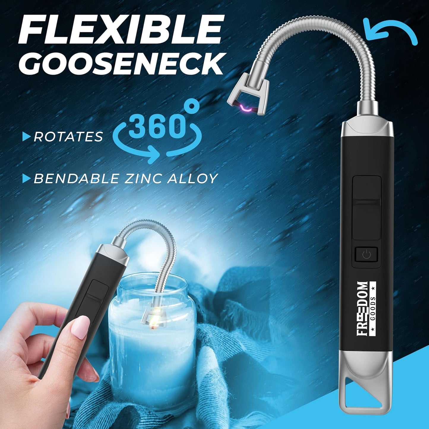Gooseneck Electric Long Lighter - Rechargeable And Safe
