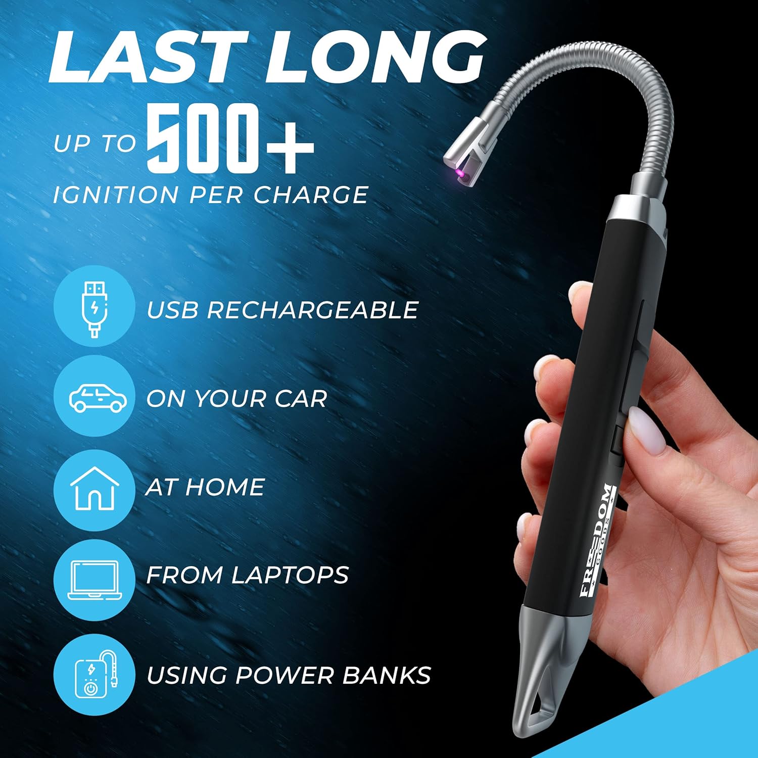 Gooseneck Electric Long Lighter - Rechargeable And Safe