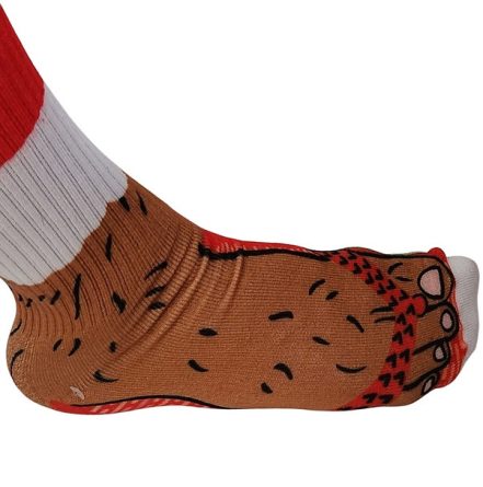 Men’s Barefoot Novelty Couch Socks – Hairy Legs & Flip-Flops – Non-Slip Soles