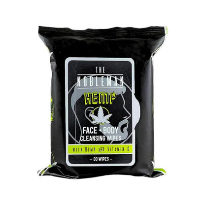 The Nobleman Hemp Face & Body Cleansing Wipes – 30 Pack with Vitamin C